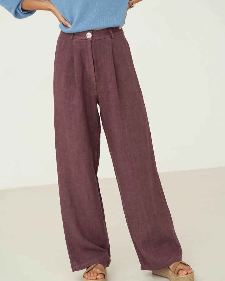 Näz Damen vegan Hose Mara Aubergine Lila