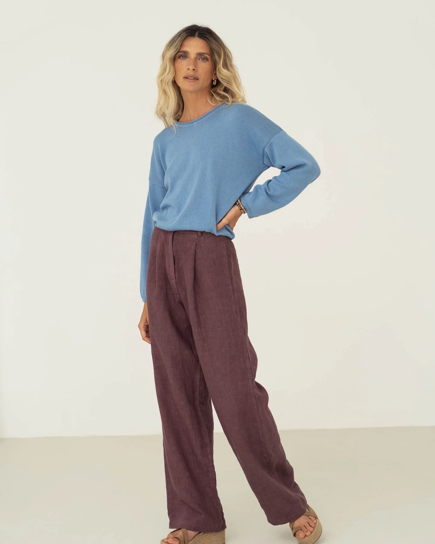 Näz Damen vegan Hose Mara Aubergine Lila – Ansicht 2