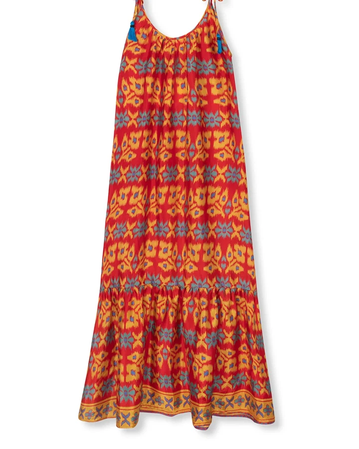 el.résidu Damen vegan Kleid Myra Rot/ Blau
