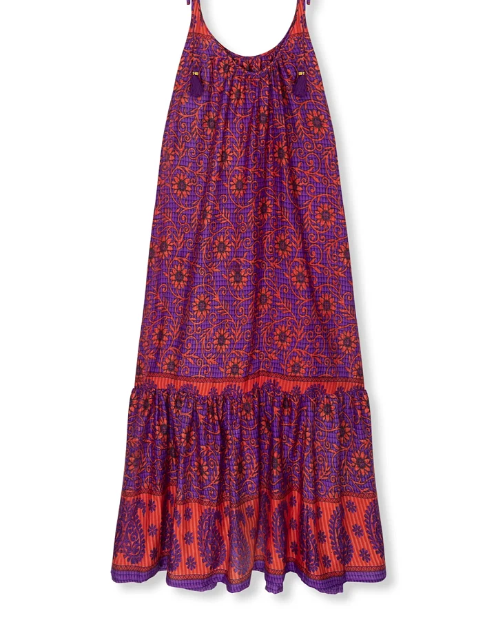 el.résidu Damen vegan Kleid Myra Lila/ Rot