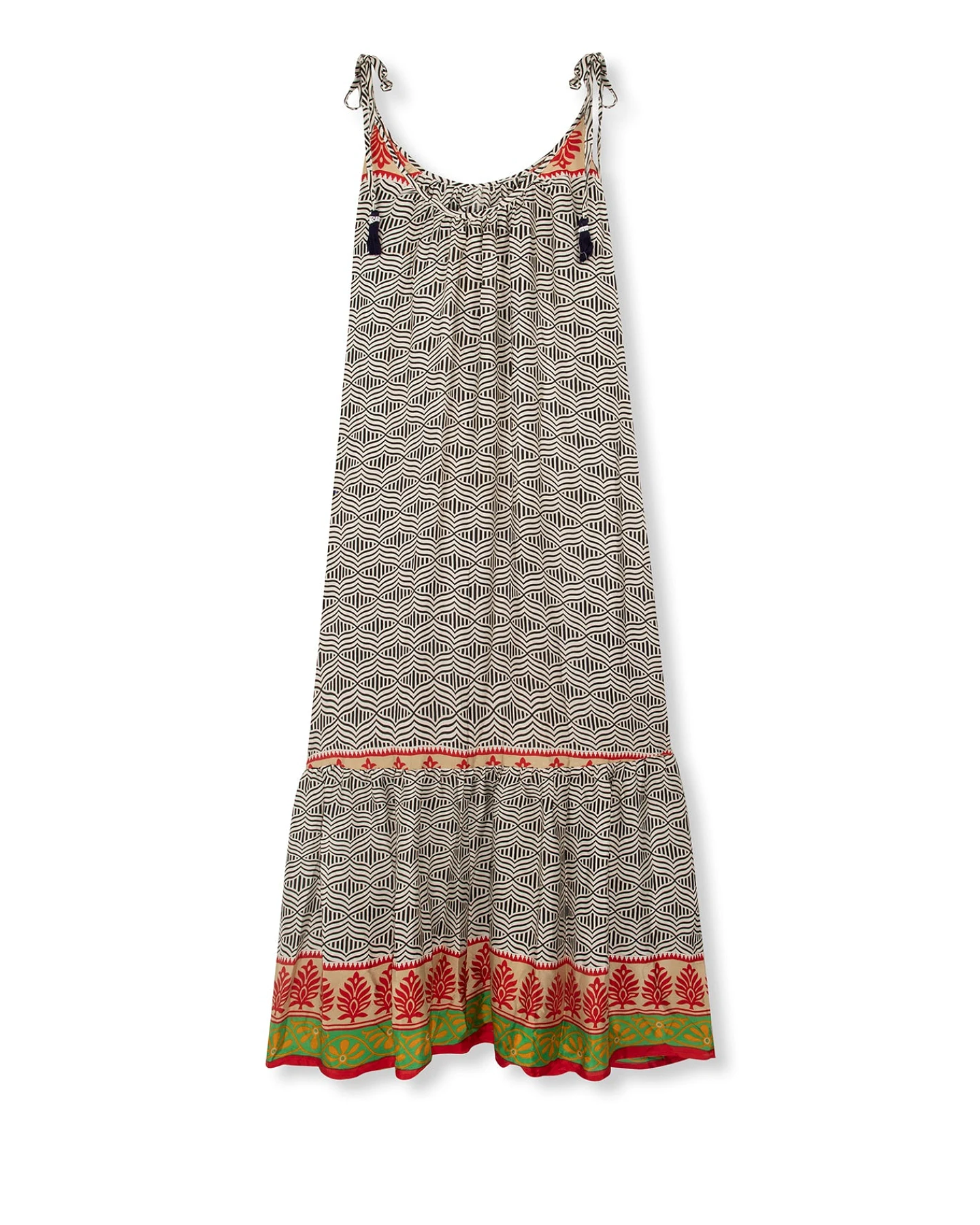 el.résidu Damen vegan Kleid Myra Weiß/ Schwarz – Ansicht 2