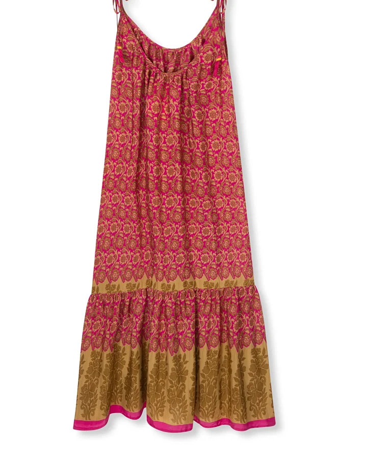 el.résidu Damen vegan Kleid Myra Rot/ Braun