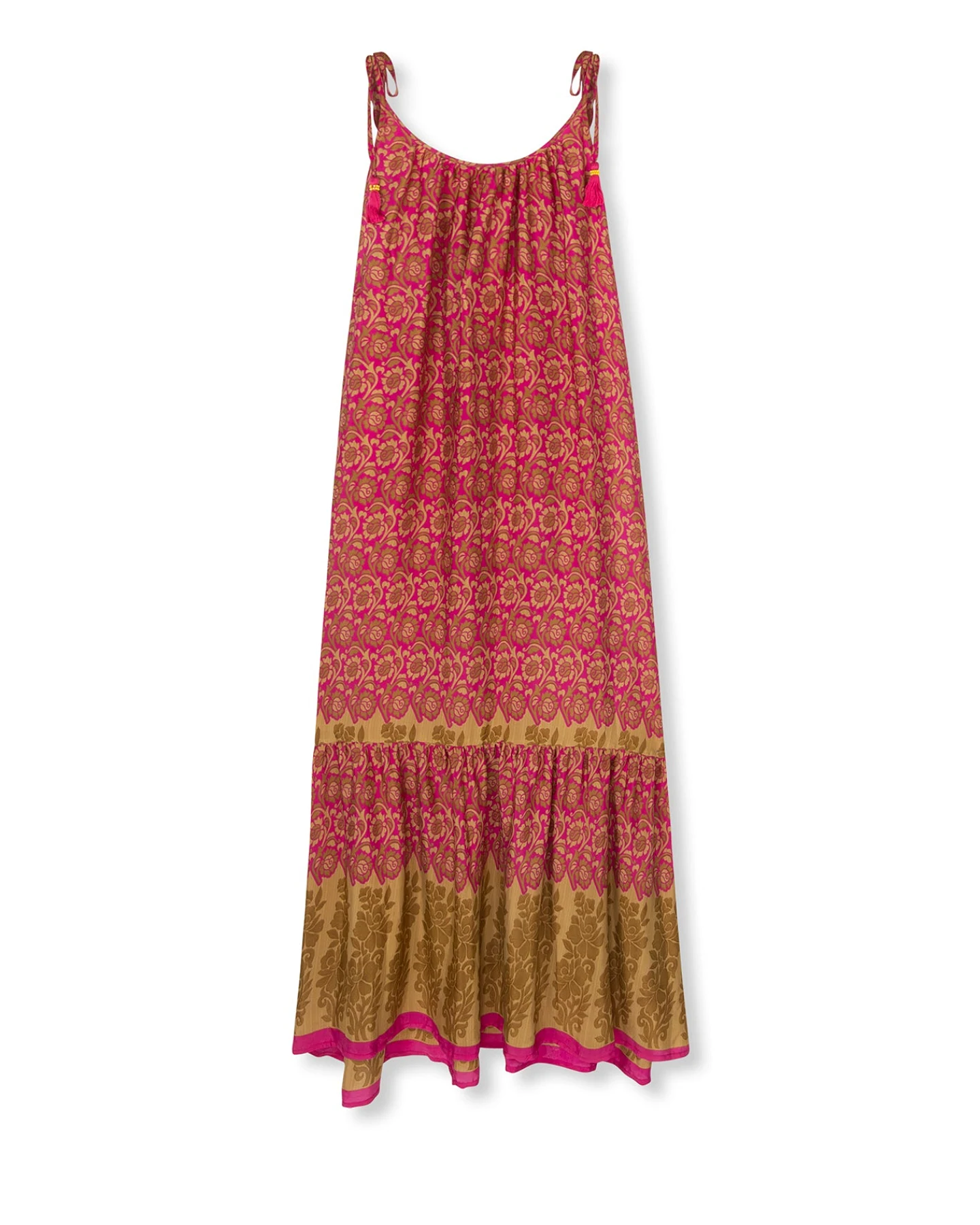 el.résidu Damen vegan Kleid Myra Rot/ Braun – Ansicht 2
