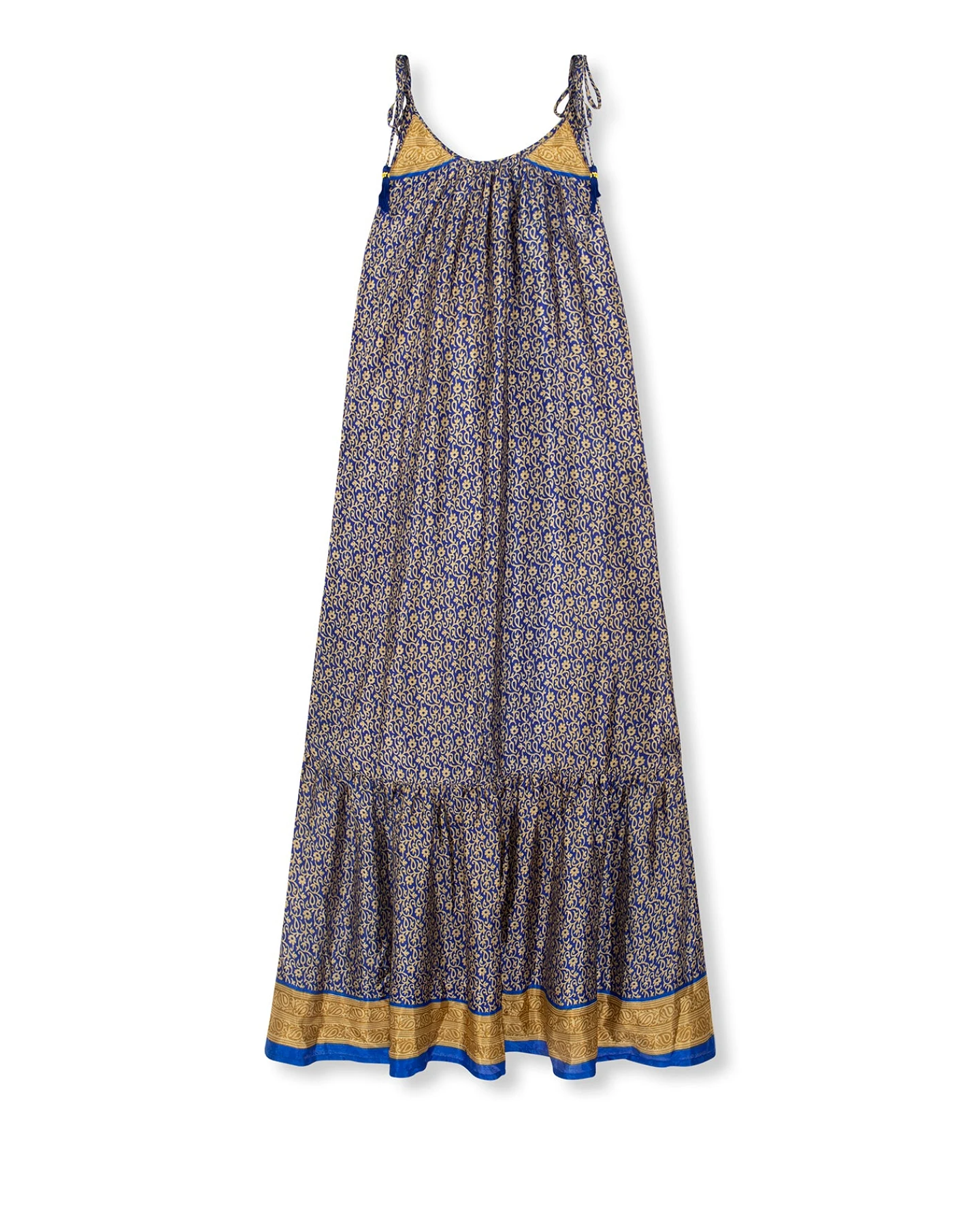 el.résidu Damen vegan Kleid Myra Dunkelblau/ Braun – Ansicht 2