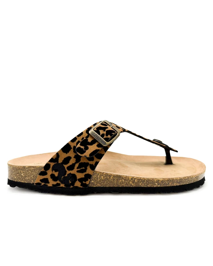 thies Damen vegan Sandalen Rec Leo Thong Dunkelbraun/Schwarz