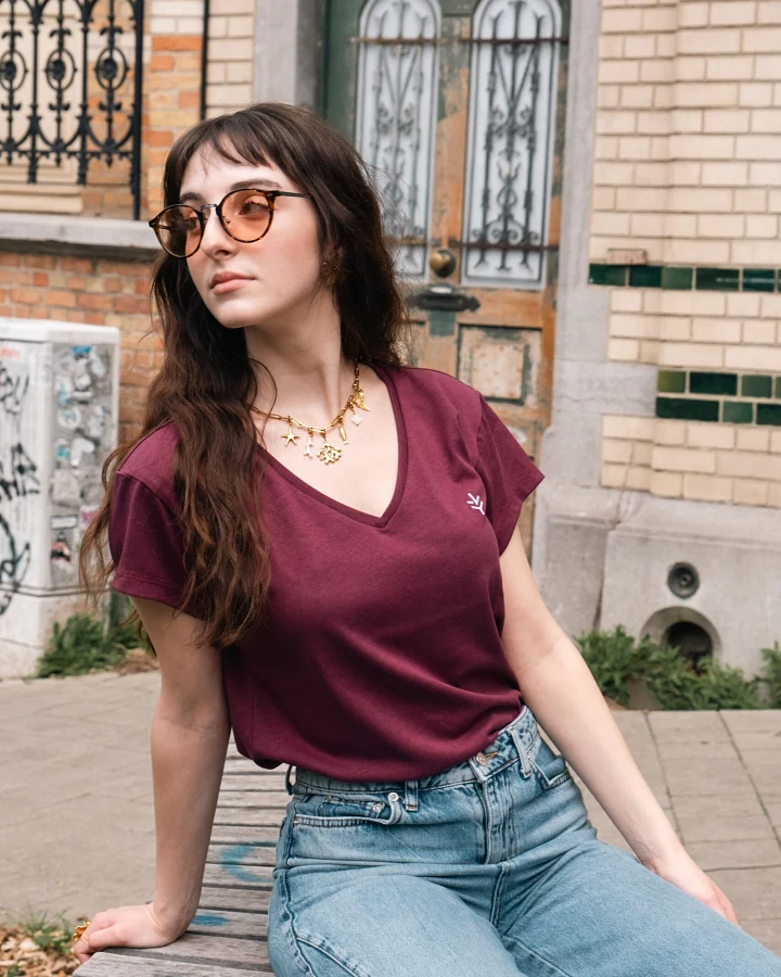 Lucid Collective Damen vegan T-Shirt Harmony Bordeaux