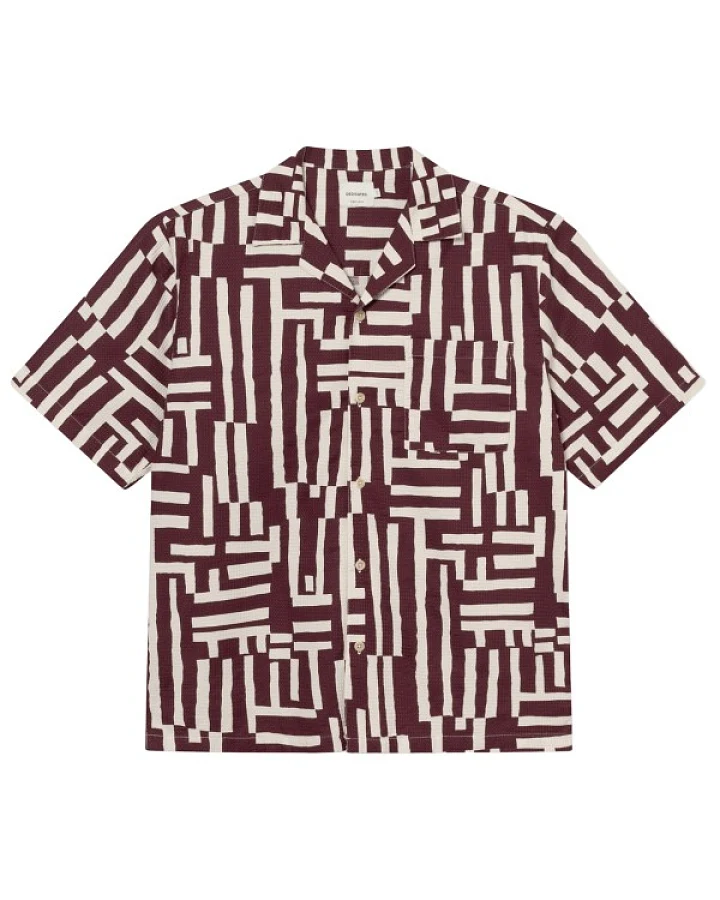 DEDICATED - Shirt Marstrand - Hemd Gr XXL braun