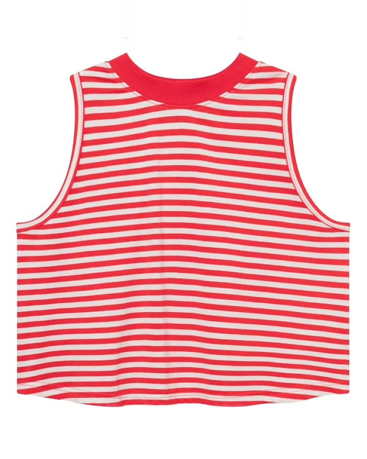 DEDICATED - Women's Top Namsos Stripes - Top Gr XL rosa/rot