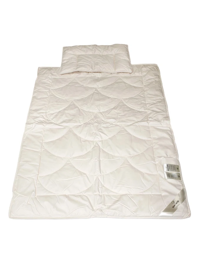 Baby- und Kinderschlafset Baumwolle (kbA) Bettdecke 100x135cm, Flachkissen 40x60cm