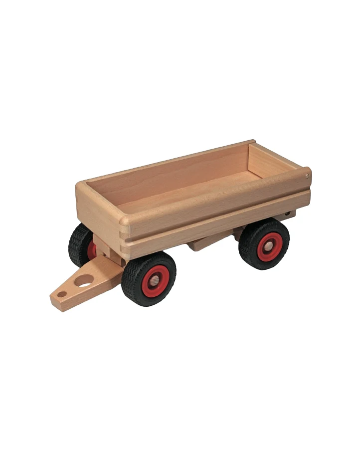 Fagus LKW-Kipper-Anhänger aus massivem Buchenholz 33 cm langer Anhänger aus Holz