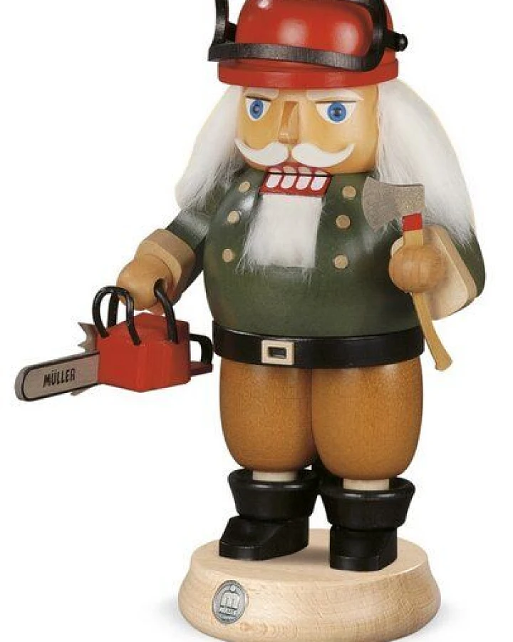 Müller Seiffen Müller Nussknacker Waldarbeiter 23 cm aus dem Erzgebirge