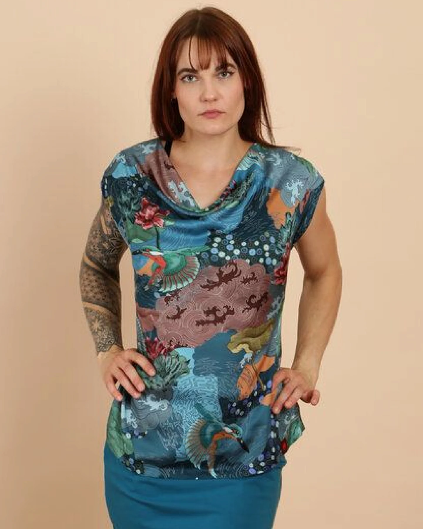 Die rote Zora Wassesrfallbluse Kingfisher – Ansicht 2