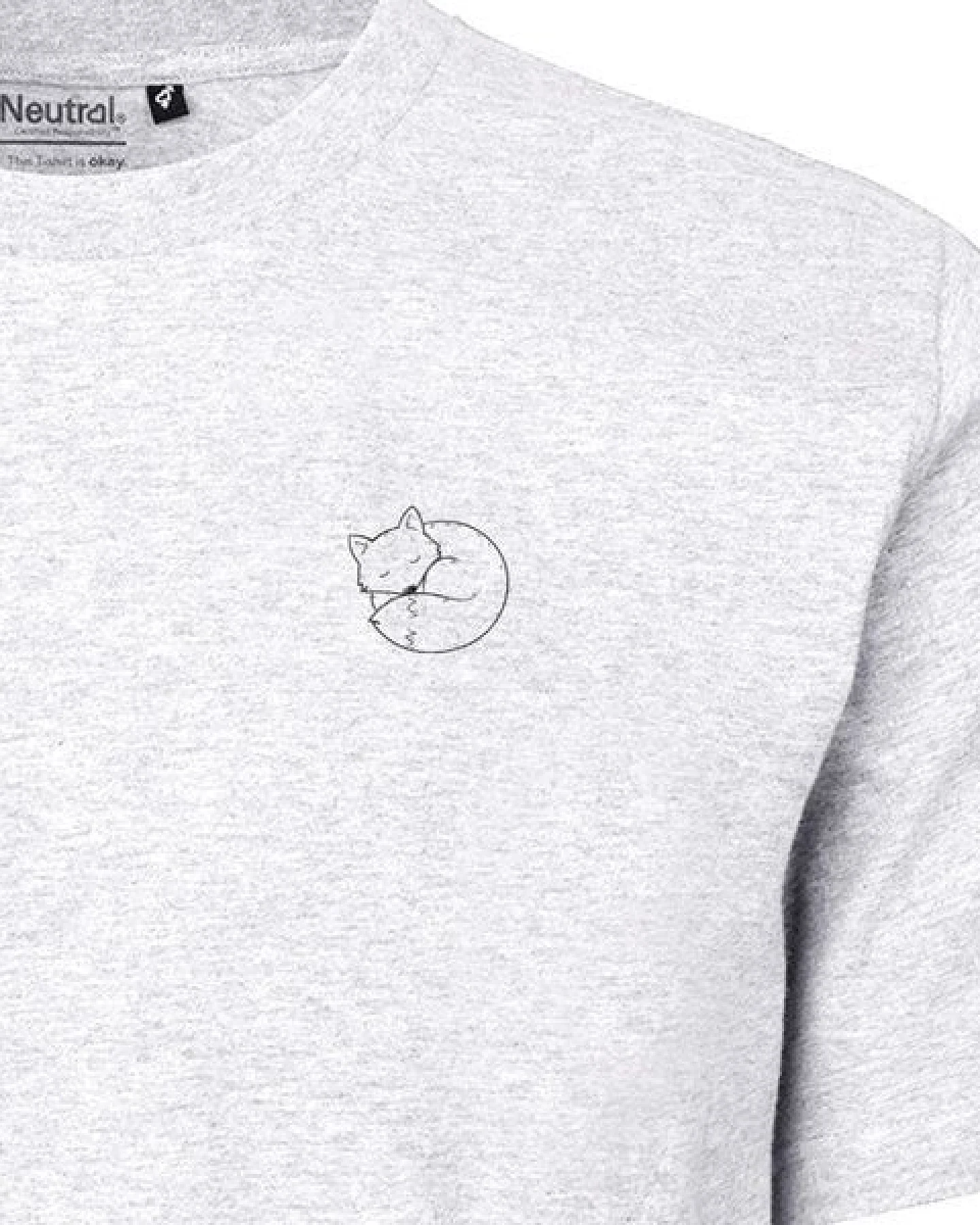 HANDGEDRUCKT "Schlummerfuchs" Unisex T-Shirt aus reiner Baumwolle (kbA) – Ansicht 3