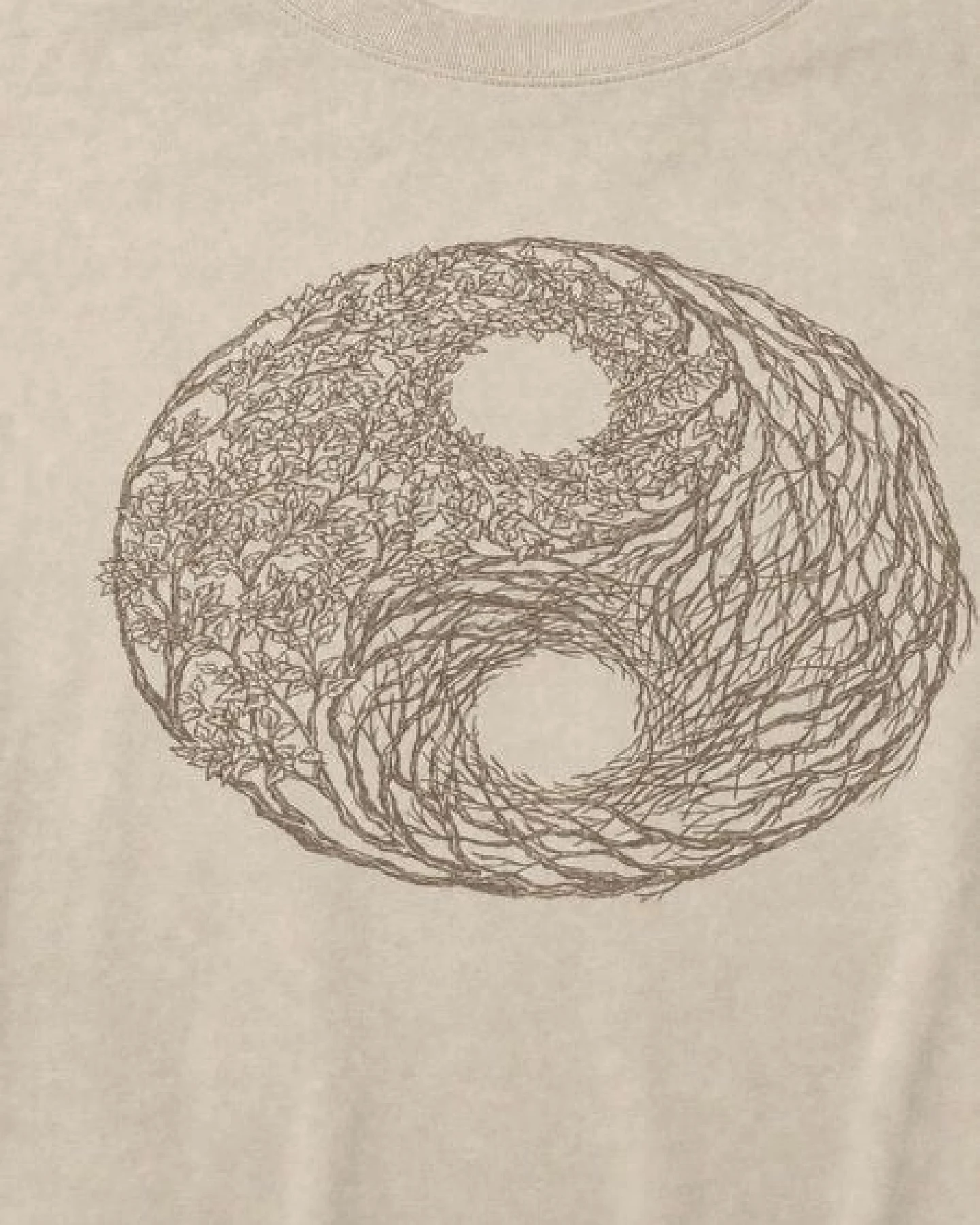 Life-Tree Organic Fairwear Shirt Men "YinYang" Black/Desert Dust – Ansicht 2