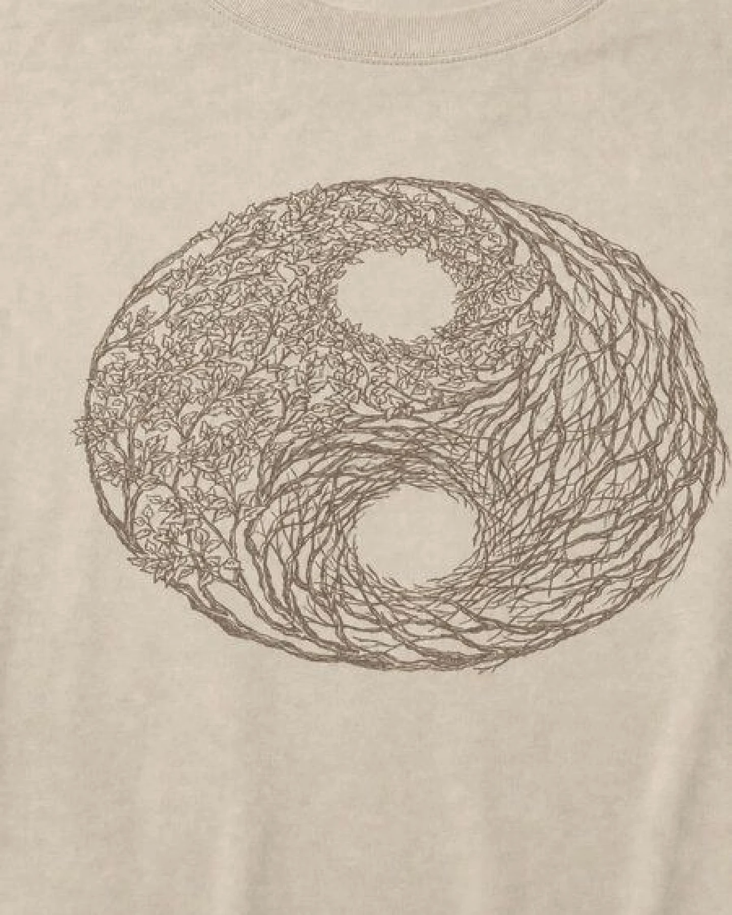 Life-Tree Organic Fairwear Shirt Men "YinYang" Black/Desert Dust – Ansicht 2
