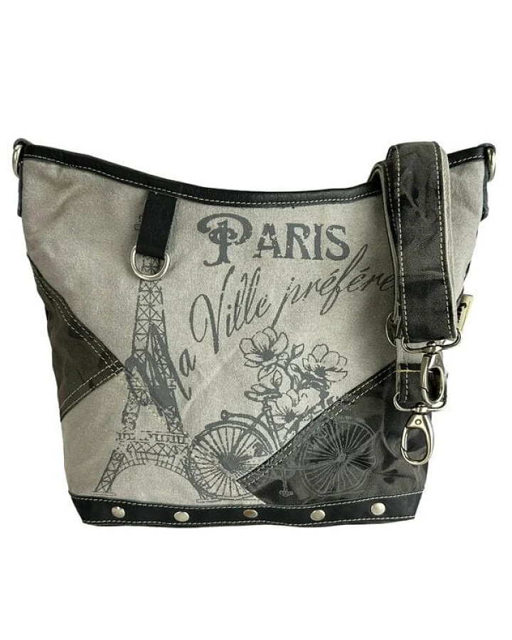 Sunsa Umhängetasche Canvas Tasche graue Vintage Schultertasche