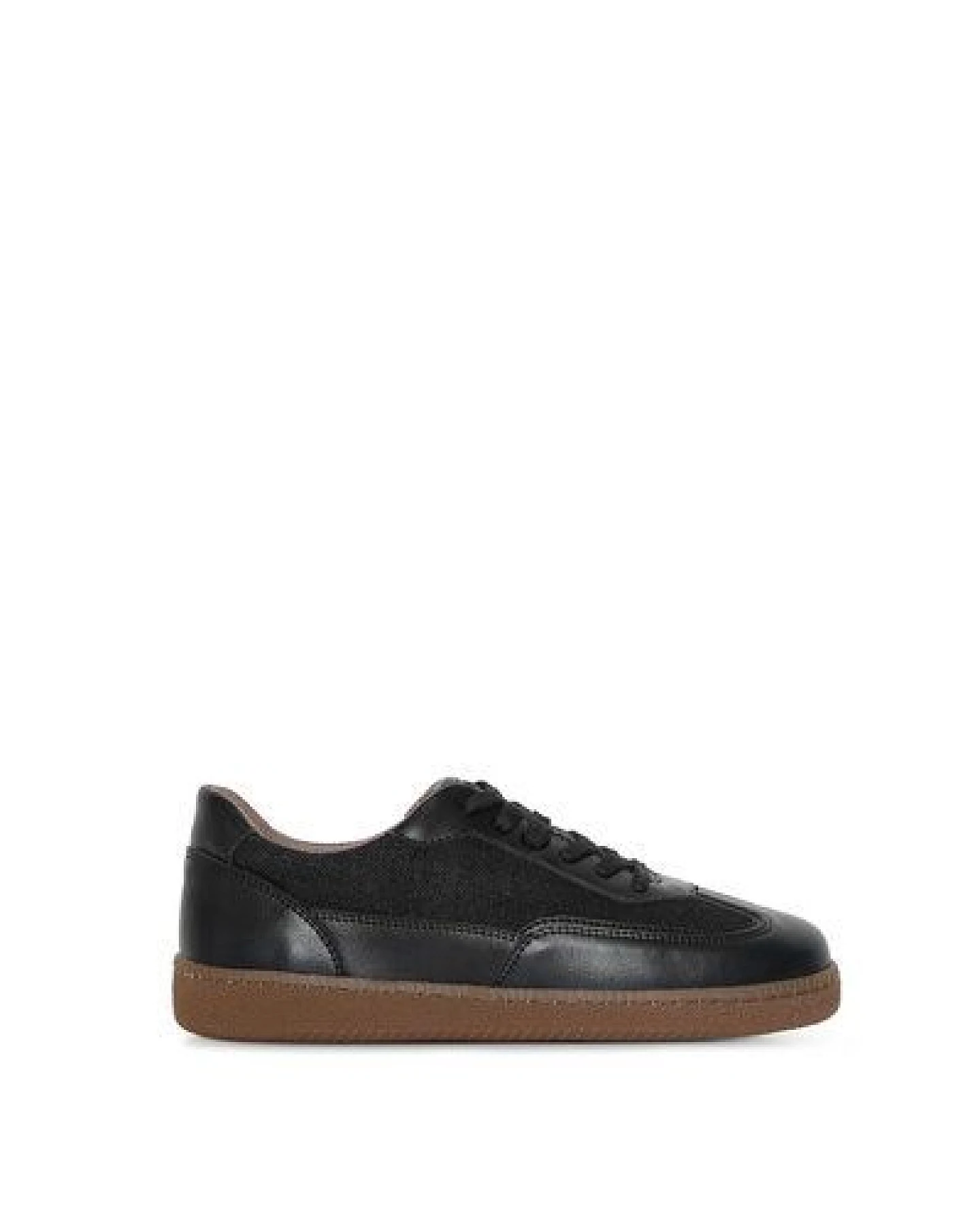 AGAZI NOMAD MOON – schwarze Turnschuhe aus Weizenkornleder und Leinen – Ansicht 2