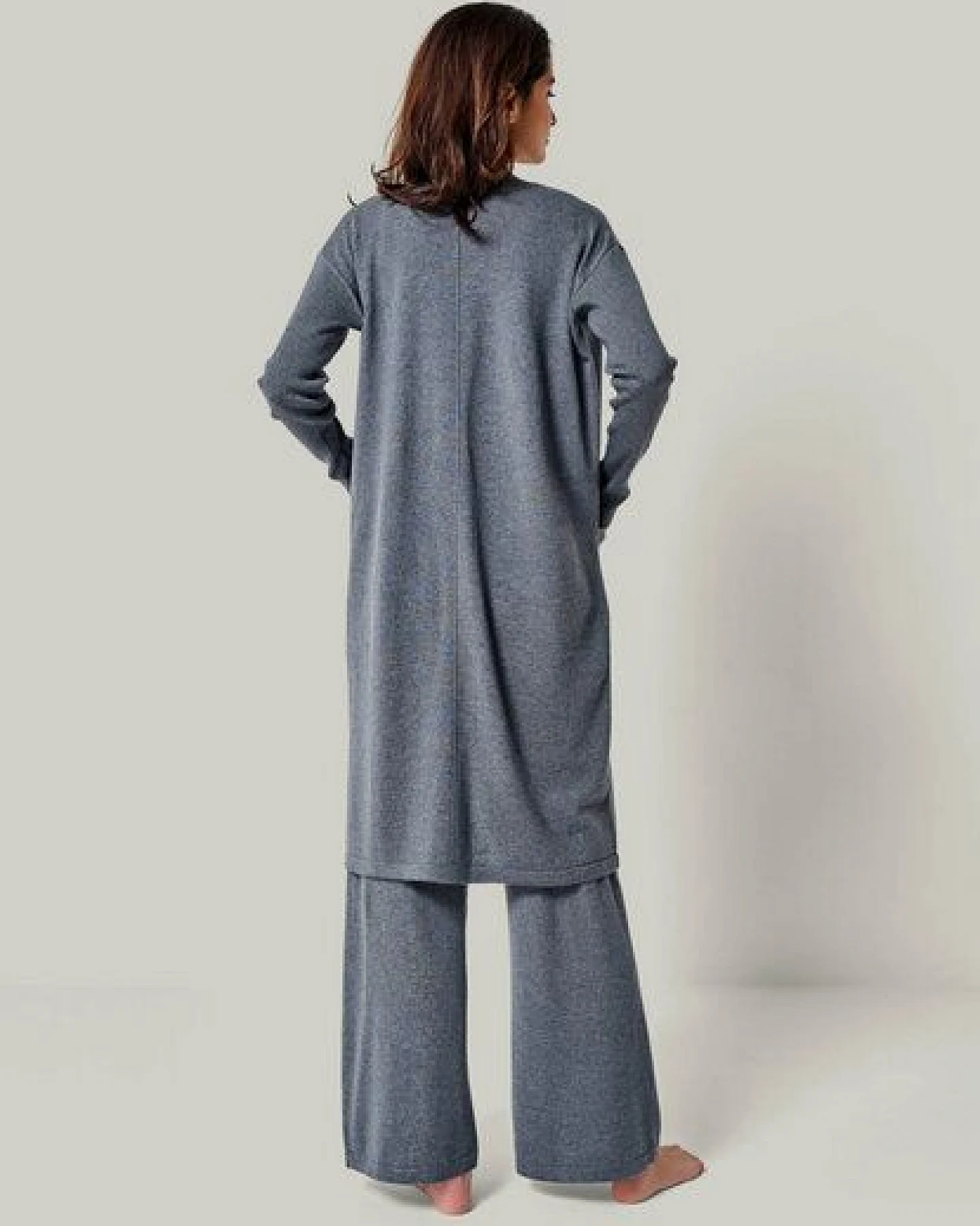 YOU LOOK PERFECT 100% Merino langer Cardigan mit Taschen "Blossom" – Ansicht 4
