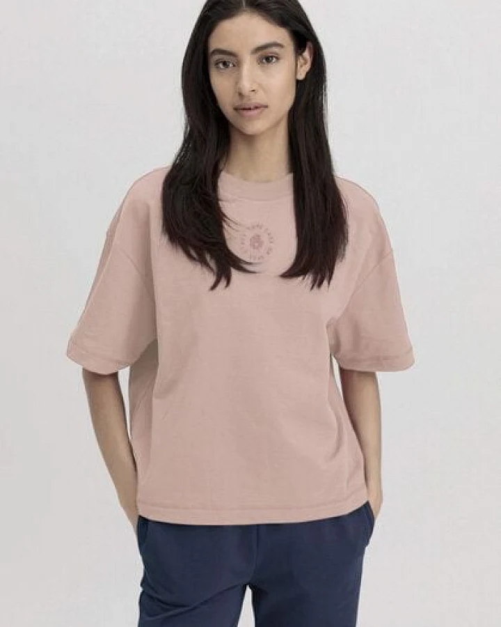 hessnatur T-Shirt Cropped Oversize aus Bio-Baumwolle mit Kapok