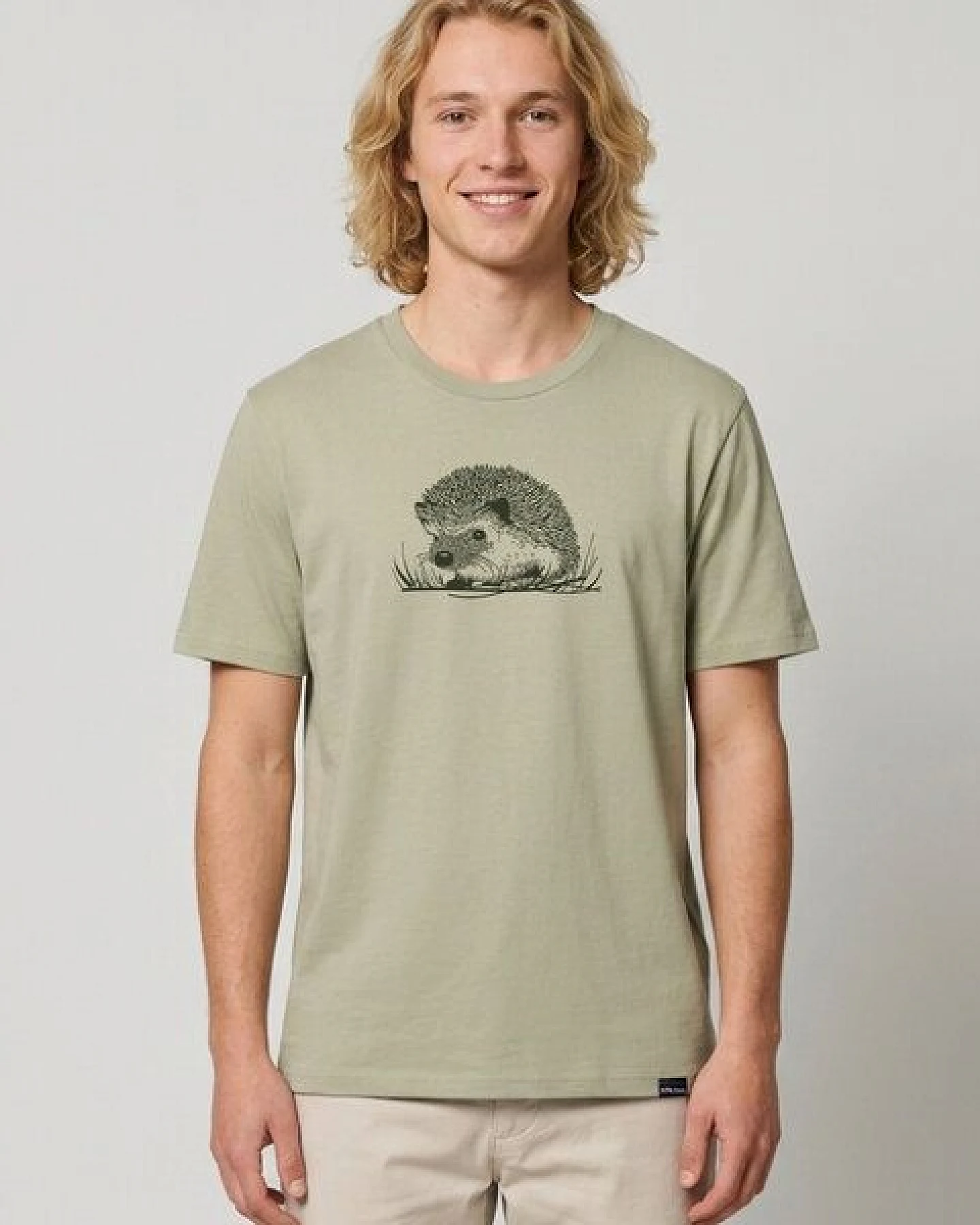 little kiwi Unisex T-Shirt,"Igel", Ocker, Stone – Ansicht 3