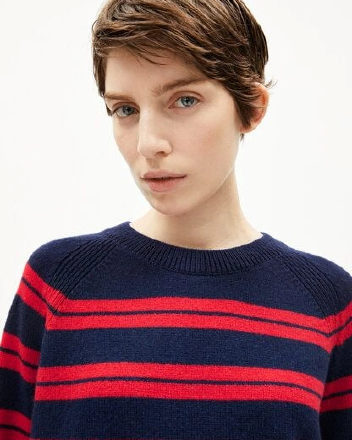 ARMEDANGELS LILIRIAA FINE STRIPES Damen Pullover aus Bio-Woll Mix – Ansicht 3
