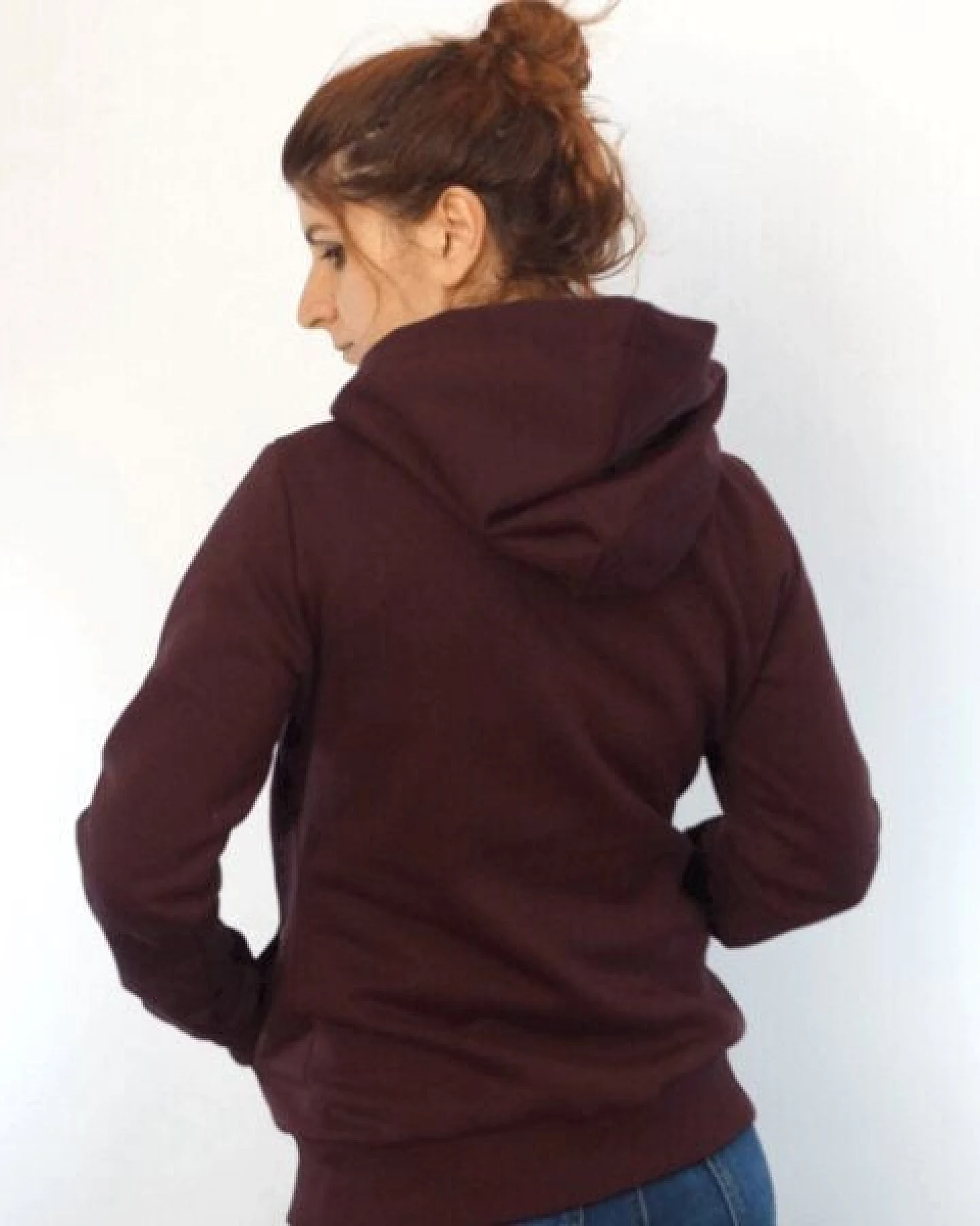 WASNI Frauen-Hoodie mit Schalkragen, made in Esslingen aus 100% Biobaumwolle – Ansicht 4