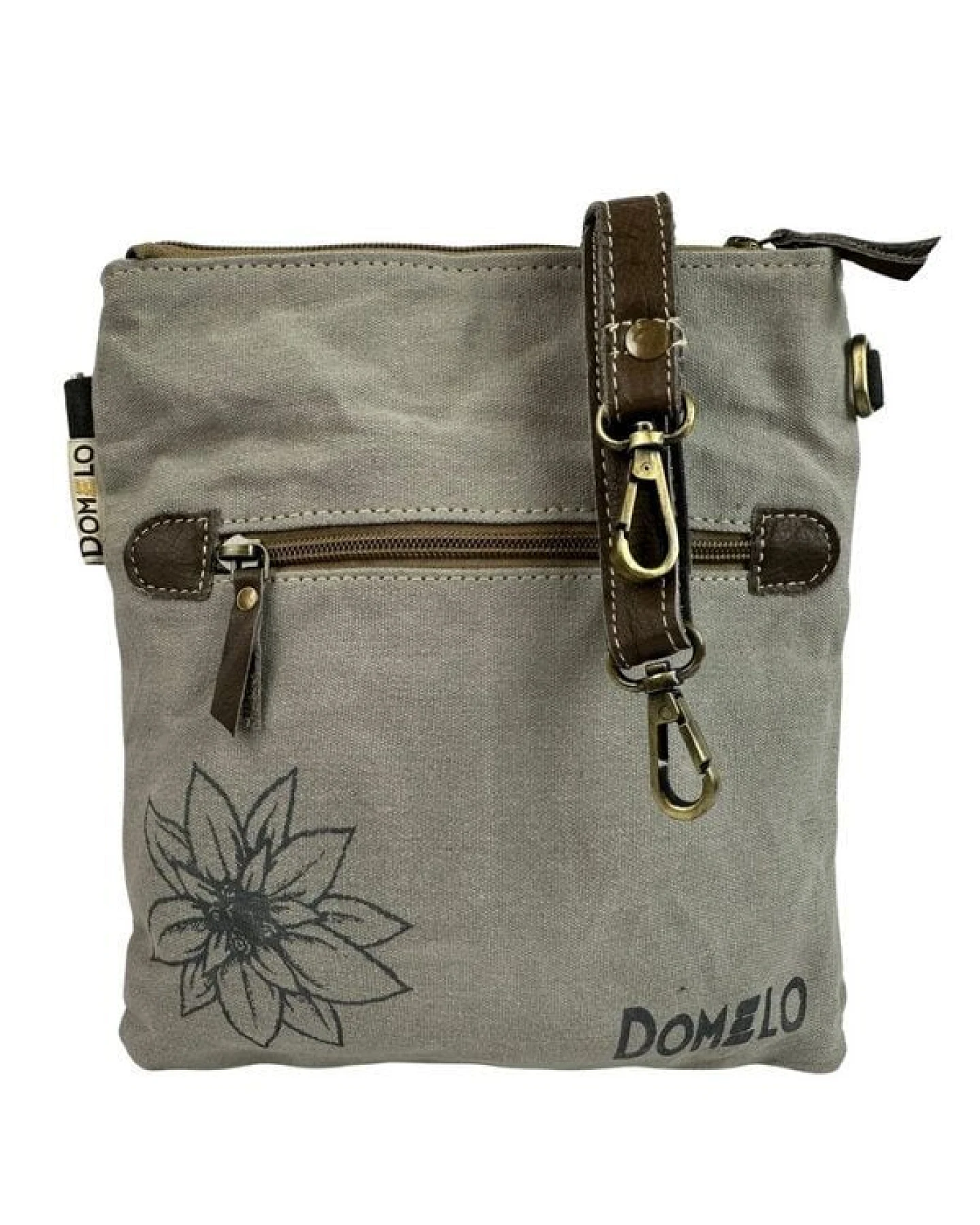 Domelo Vintage Tasche Trachten Umhängetasche Crossbody schwarz grau – Ansicht 3