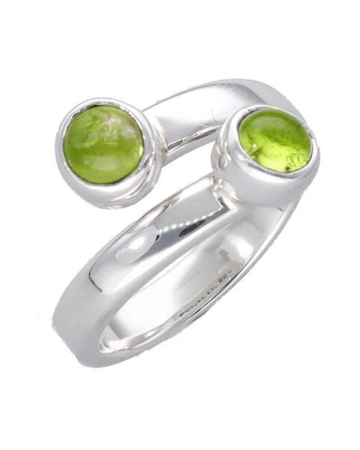 pakilia Silber Ring doppelte Peridot-steinen Fair-Trade und handmade