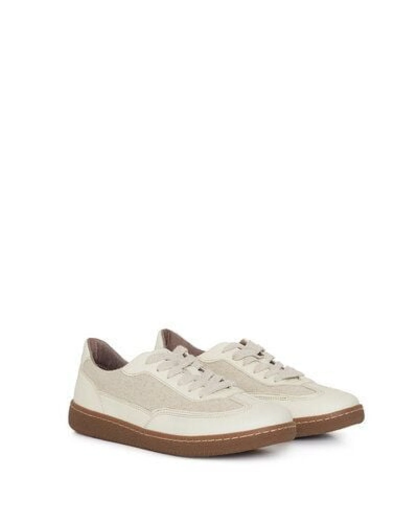 AGAZI NOMAD SUN – beige Apfel-Kunstleder und Leinen Turnschuhe – Ansicht 3