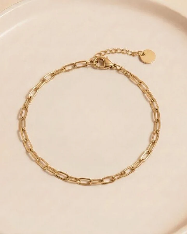 ELEKTROPULLI Feines Gliederarmband ca. 22 cm x 2,5 mm (inkl. 6 cm Verlängerungskette)