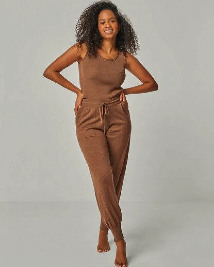 YOU LOOK PERFECT Merino Loungewear Set "Stricktop Blossom & Jogging-Strickhose Bella"