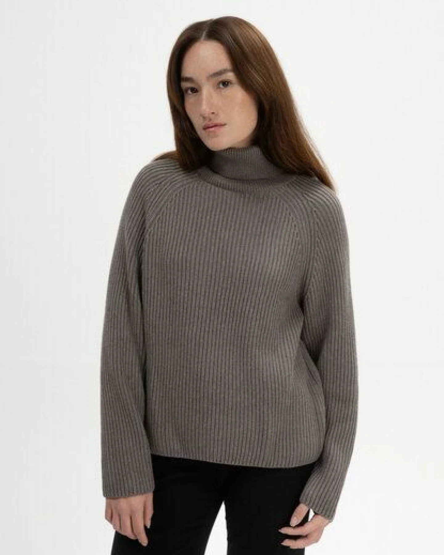 MELA Rippstrick Rollkragenpullover Style CHIRHA aus 100% Bio-Baumwolle – Ansicht 2