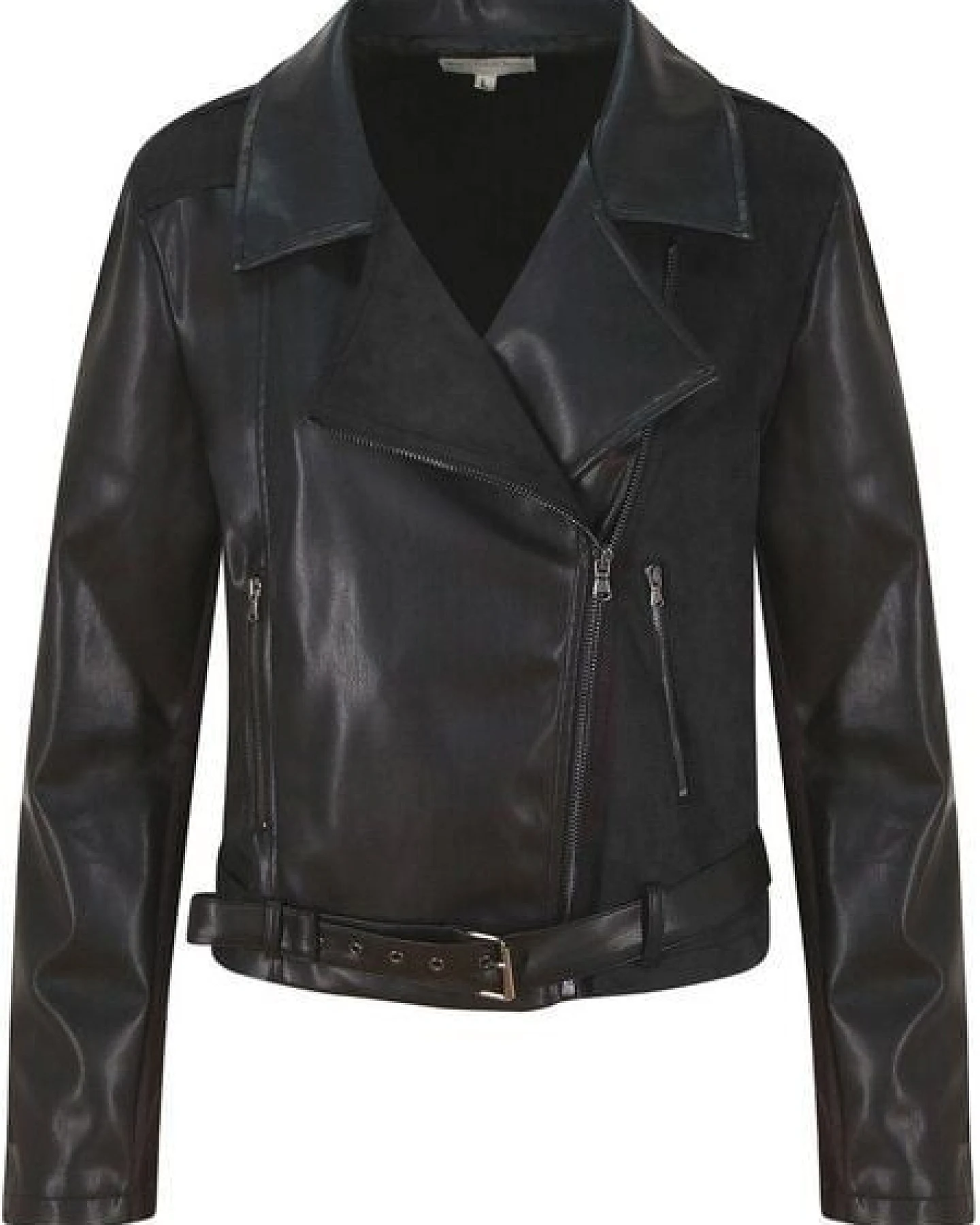 Will's Vegan Shop Moto Jacke Schwarz Vegan Nappa Damen – Ansicht 2