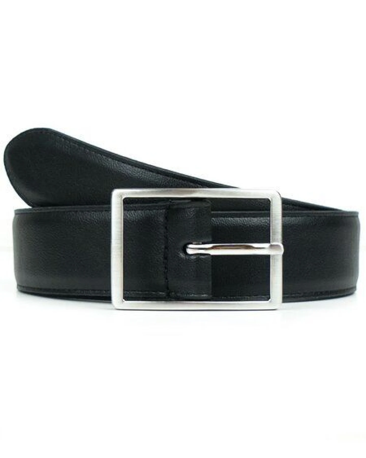Will's Vegan Shop Geometrischer Gürtel, 3,5 cm Schwarz Herren – Ansicht 2
