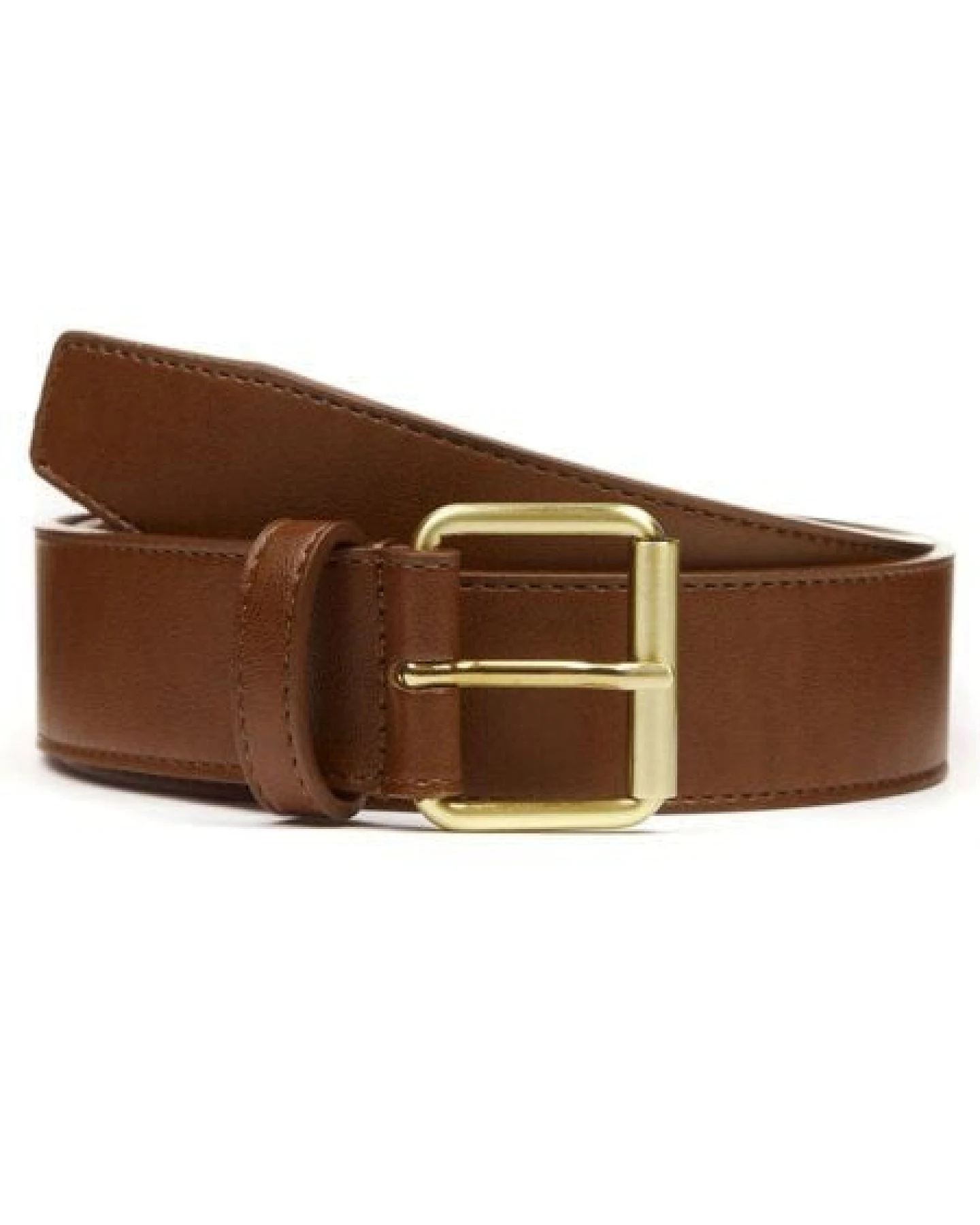 Will's Vegan Shop Jeansgürtel 4cm Kastanie Gold Herren – Ansicht 2
