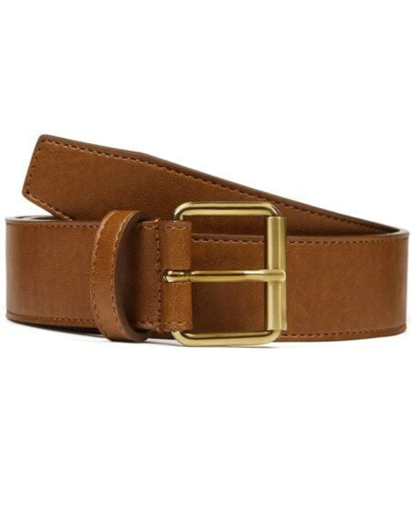 Will's Vegan Shop Jeansgürtel 4cm Kastanie Gold Herren – Ansicht 3