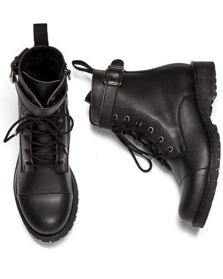 Will's Vegan Shop Arbeitsstiefel mit Schnallen Frauen