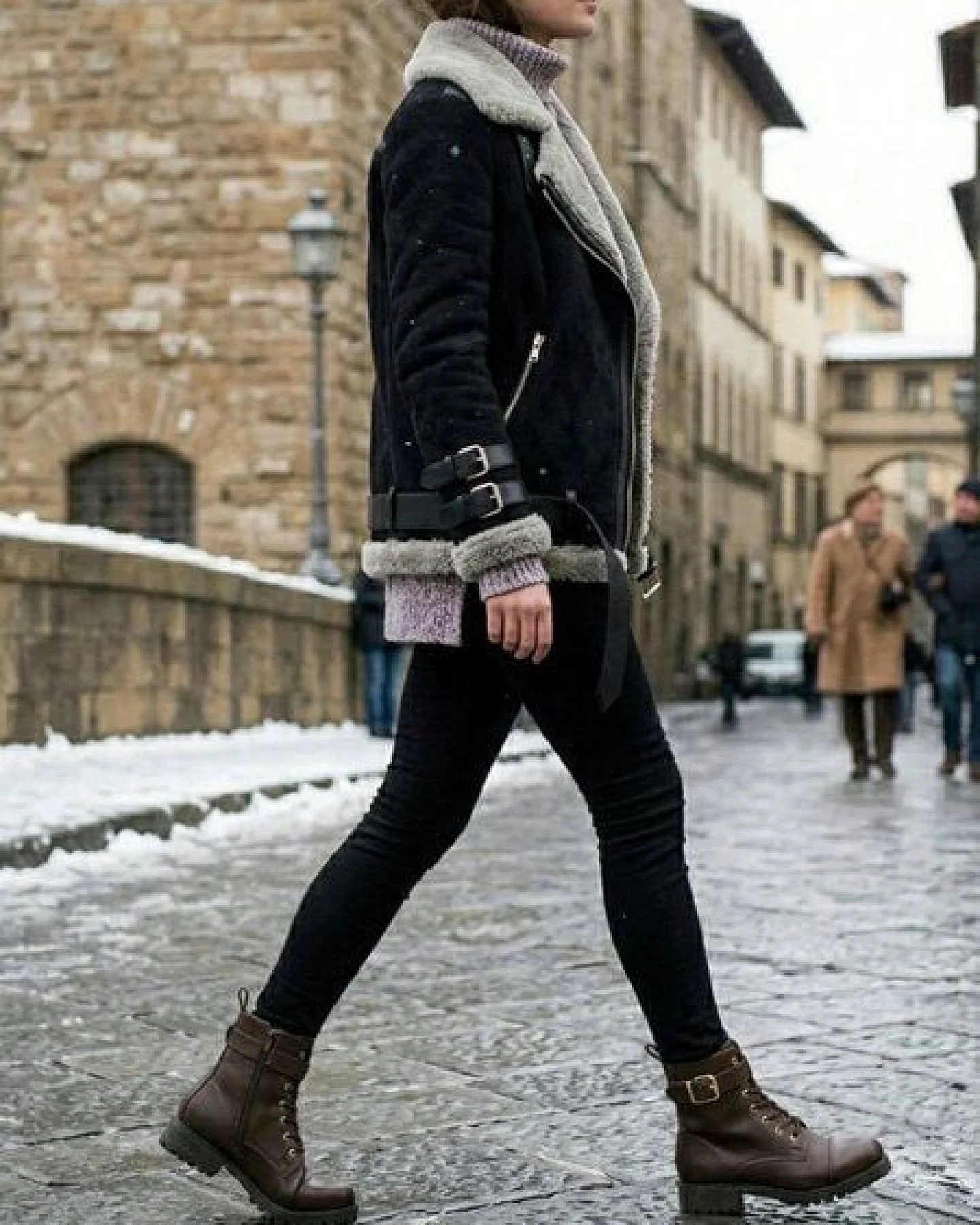 Will's Vegan Shop Arbeitsstiefel mit Schnallen Frauen – Ansicht 3