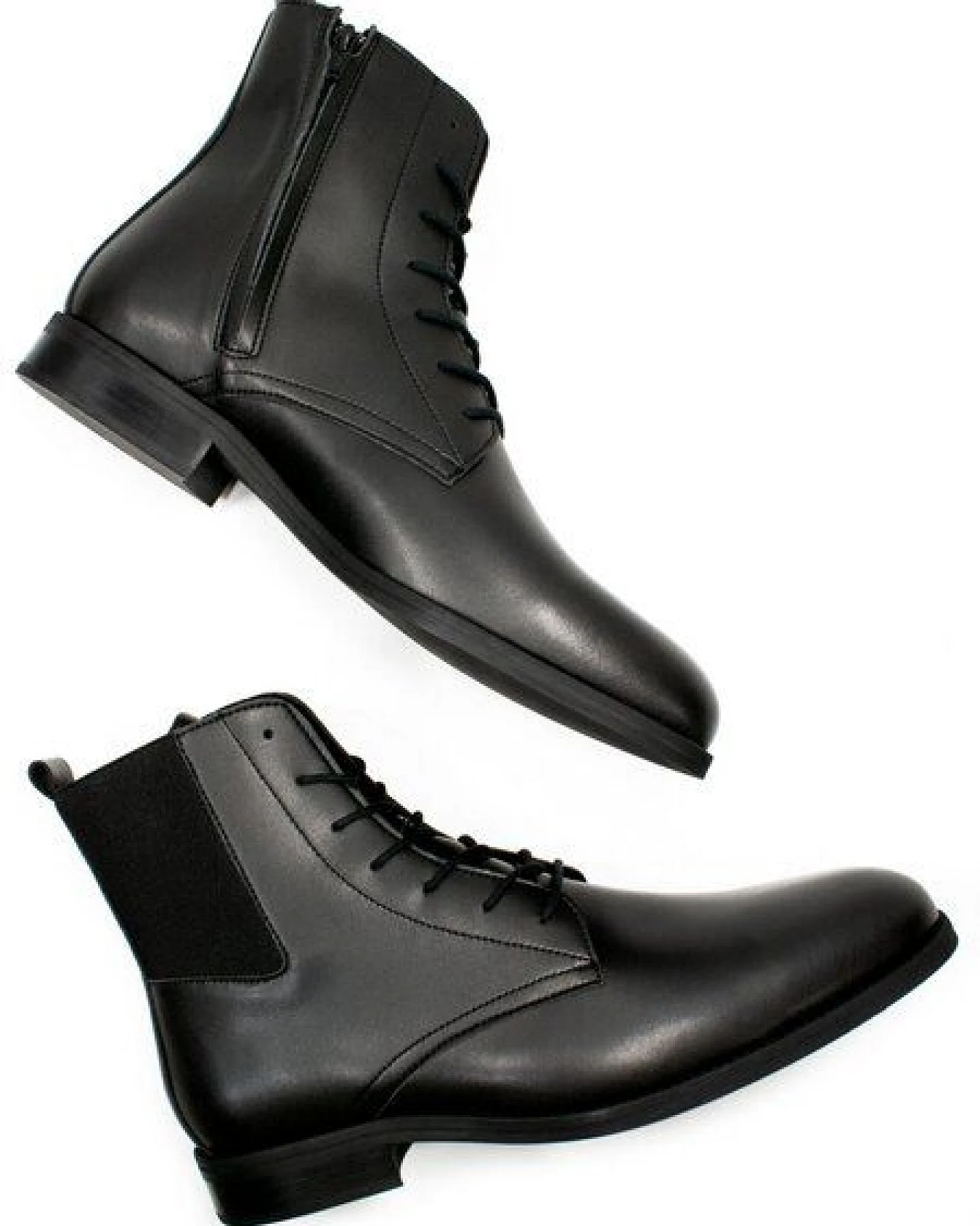 Will's Vegan Shop Elegante Stiefel Mit Schmaler Sohle Schwarz Herren – Ansicht 2