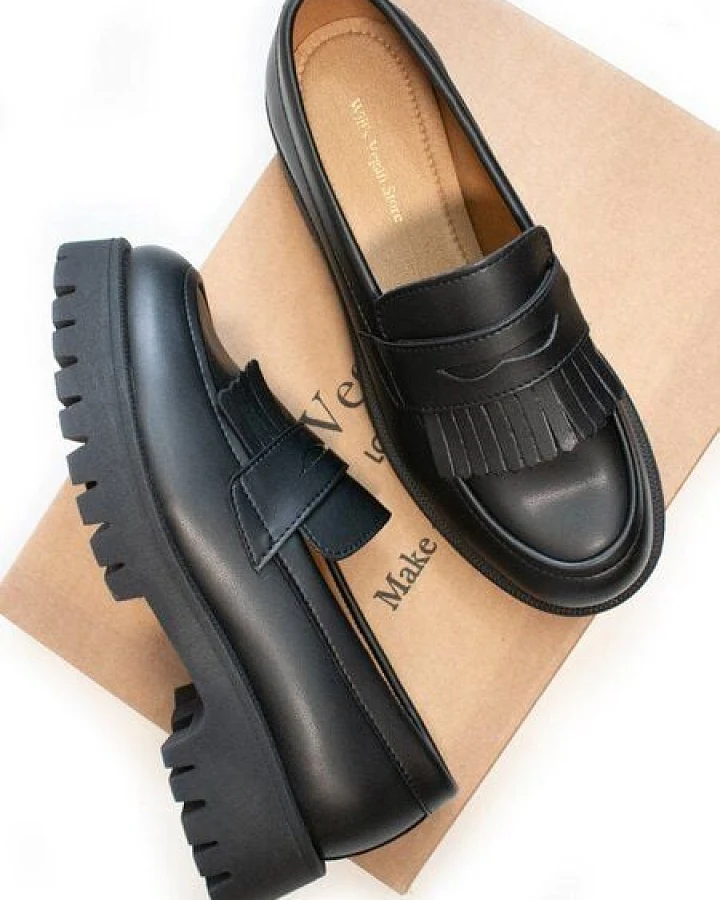 Will's Vegan Shop Fransen-Loafer mit Gleissohle Damen