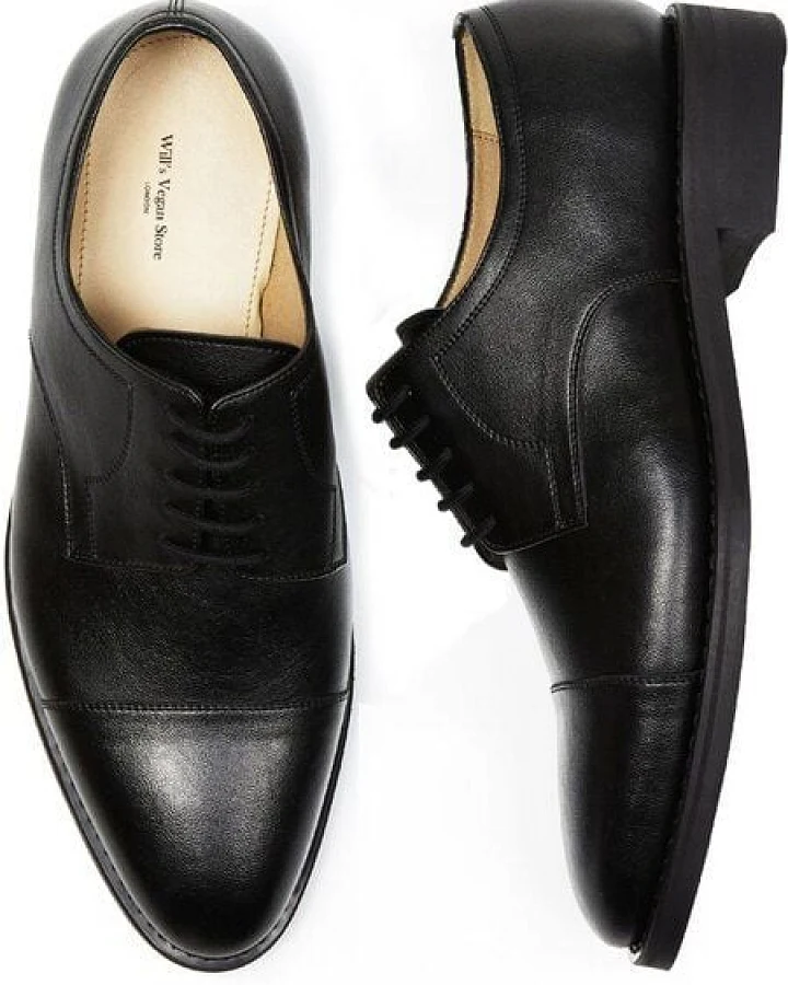 Will's Vegan Shop Goodyear Welt Derbys Schwarz Herren