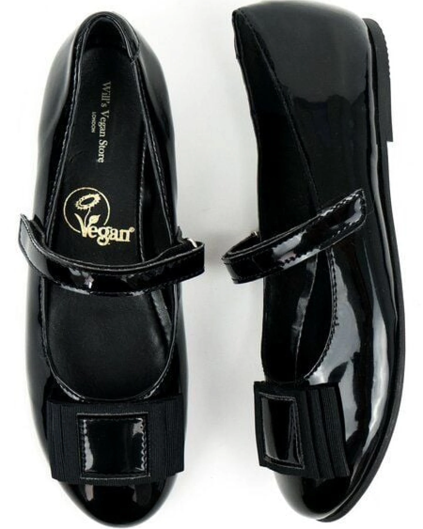 Will's Vegan Shop Kids Ballerinas Schwarz Mädchen – Ansicht 2