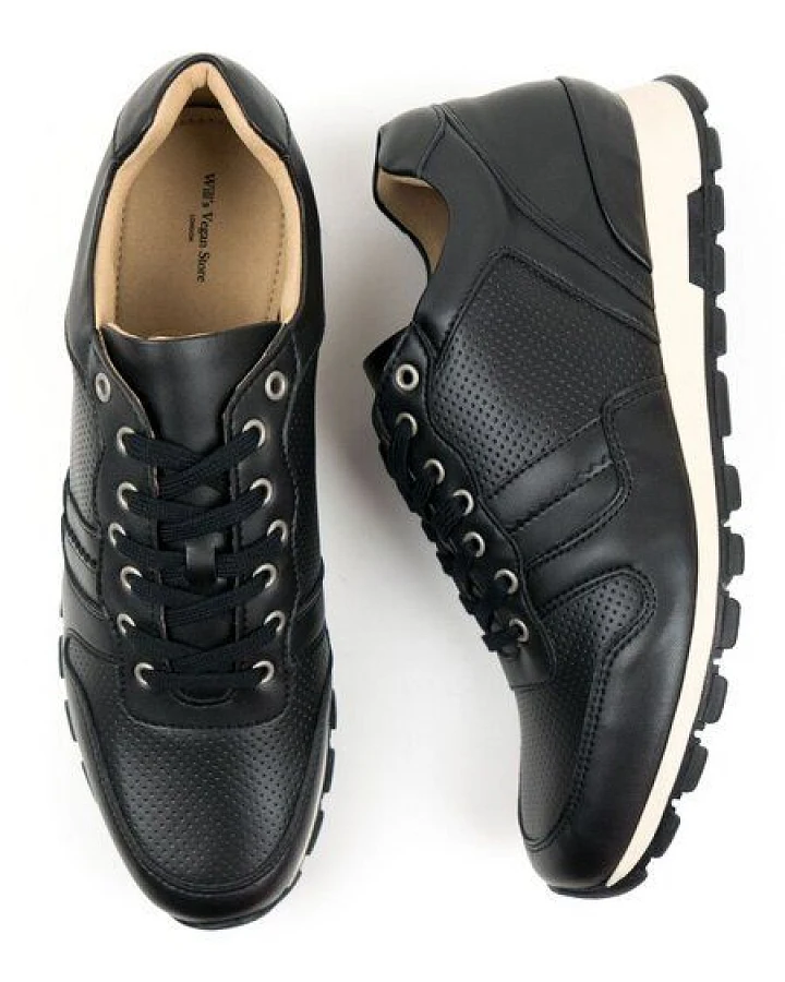 Will's Vegan Shop Milan Trainers Schwarz Herren