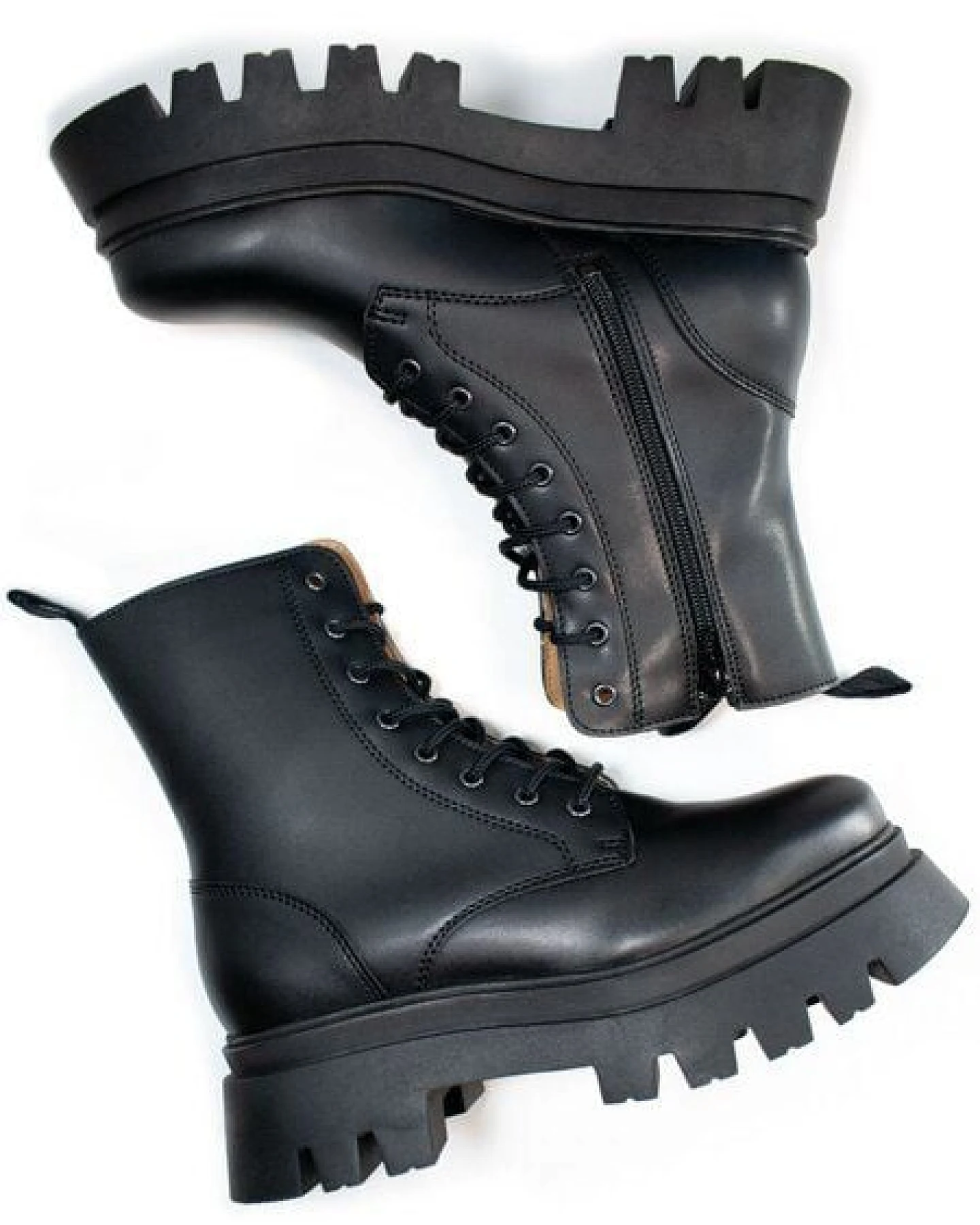Will's Vegan Shop Track Sole 8-Eye Lace Up Stiefel Damen – Ansicht 2