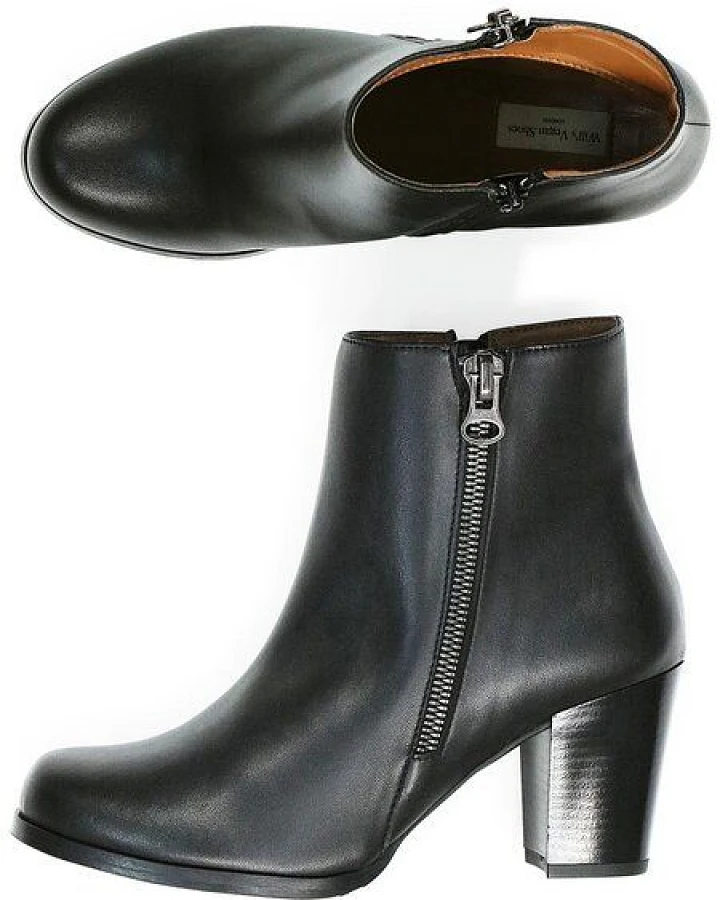 Will's Vegan Shop Wadenhoher Stiefel Schwarz Damen