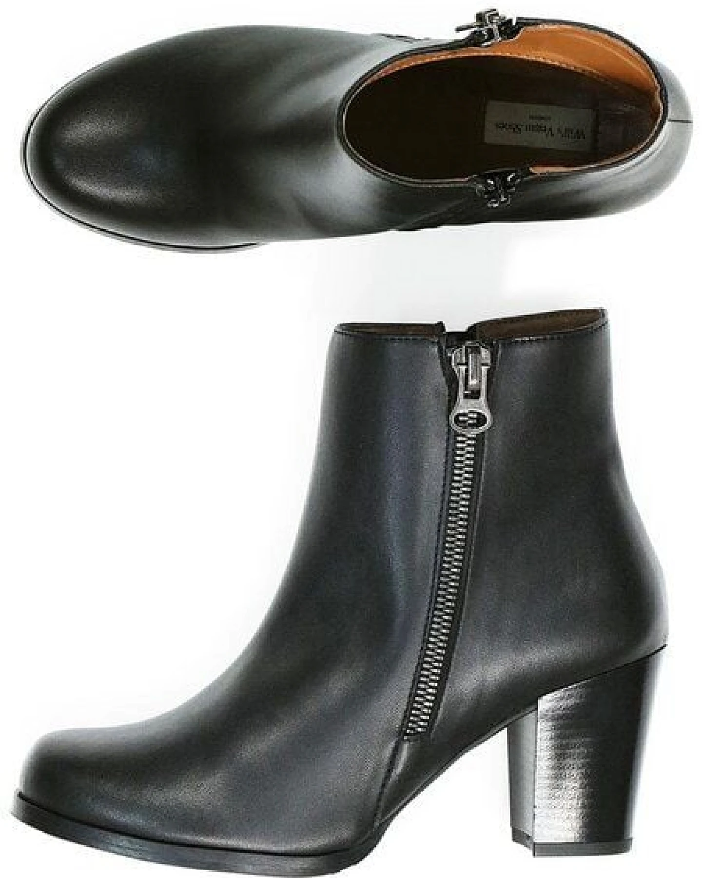 Will's Vegan Shop Wadenhoher Stiefel Schwarz Damen – Ansicht 2