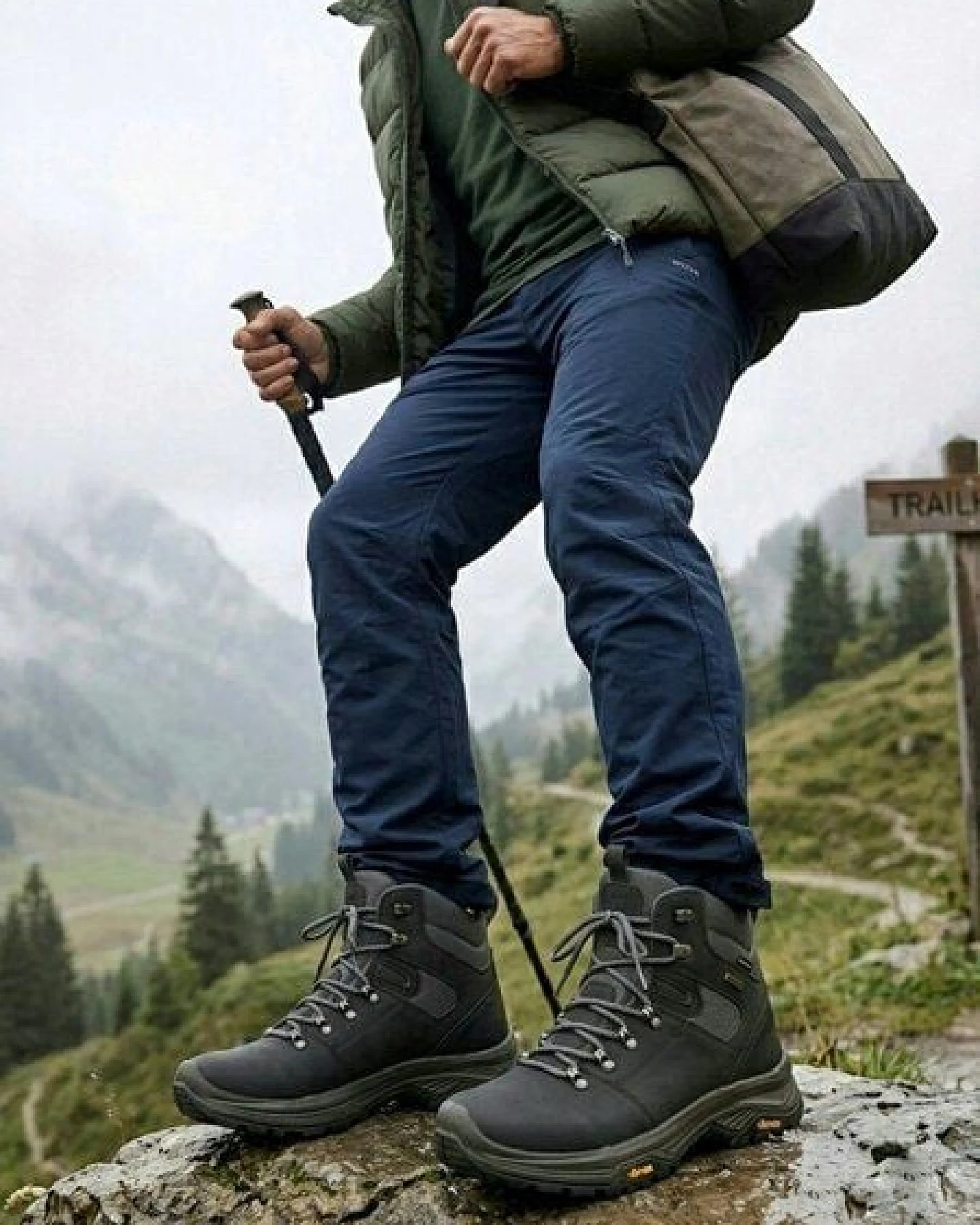 Will's Vegan Shop Wasserdichte Wanderstiefel Schwarz Herren 14-01-01-01 – Ansicht 2
