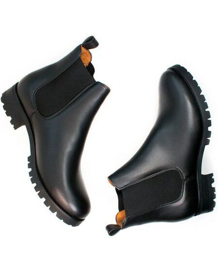 Will's Vegan Shop Weit geschnittene Luxe Chelsea-Stiefel mit tiefem Profil