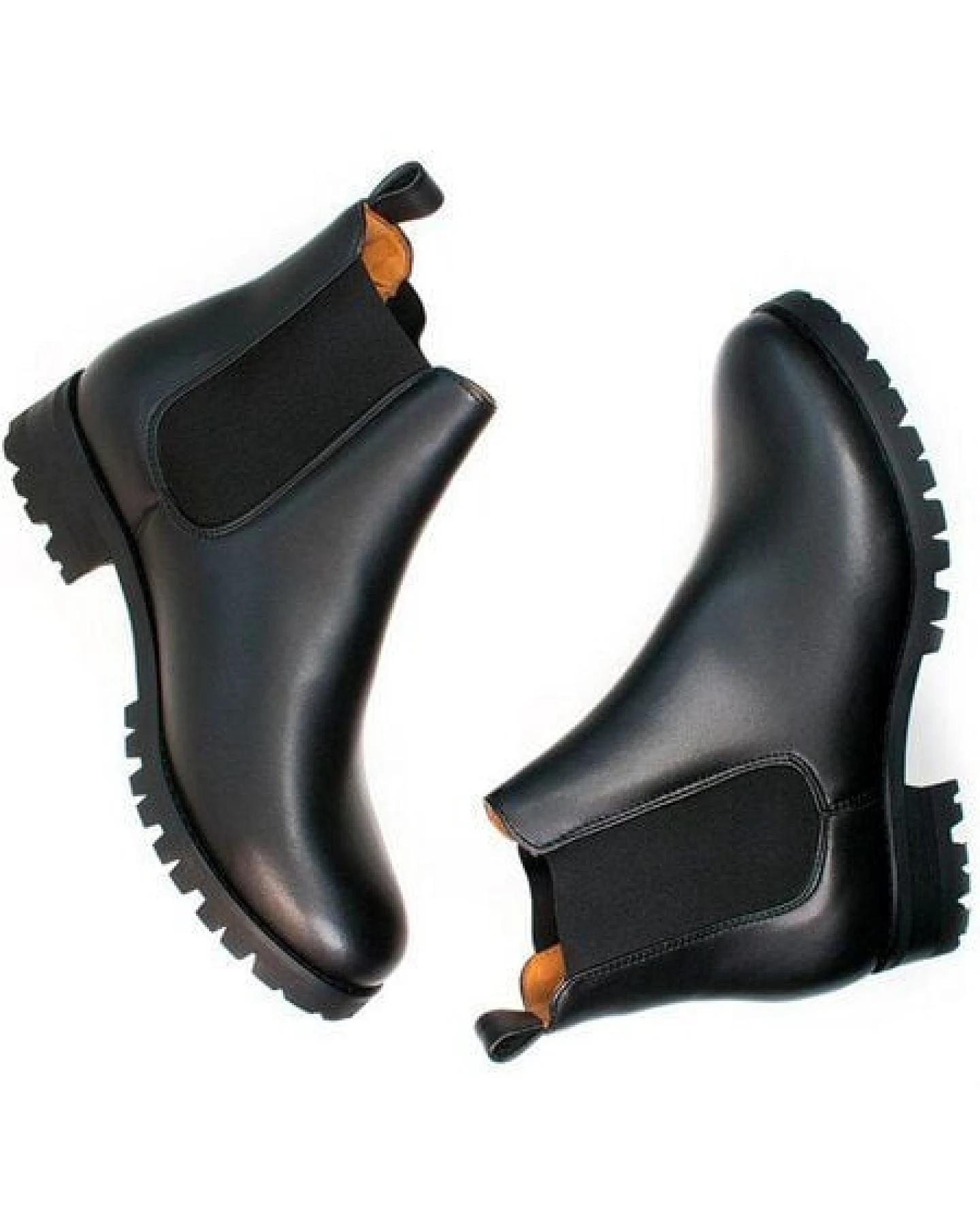 Will's Vegan Shop Weit geschnittene Luxe Chelsea-Stiefel mit tiefem Profil – Ansicht 2