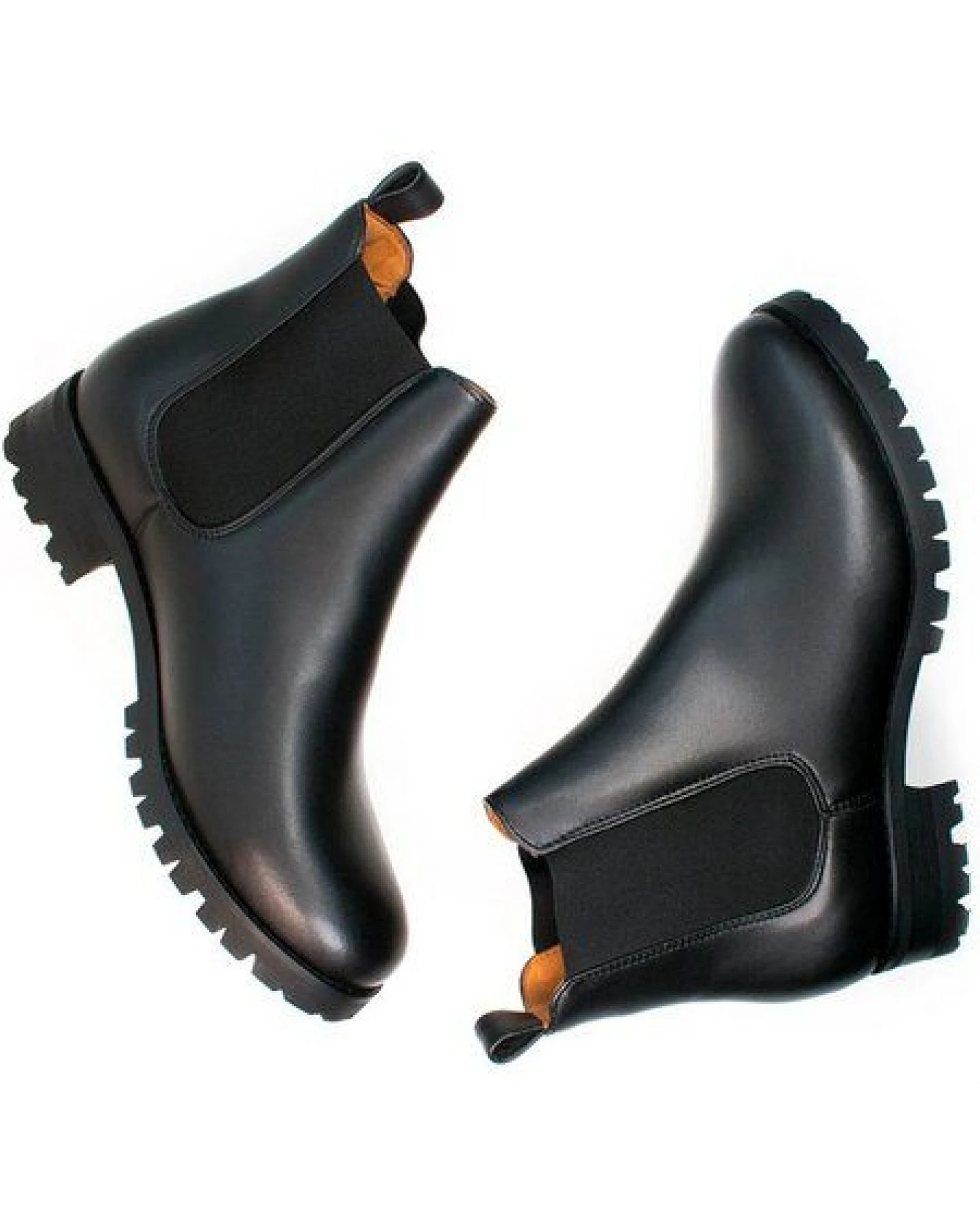 Will's Vegan Shop Weit geschnittene Luxe Chelsea-Stiefel mit tiefem Profil – Ansicht 2
